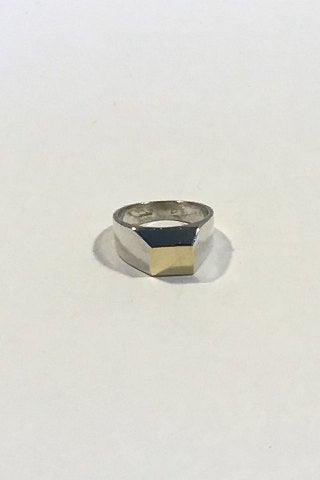 Georg Jensen / Hans Hansen Sterling Sølv Ring med Guld - Danam Antik