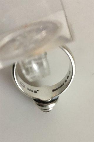 Georg Jensen Sterling Sølvring No 46C med rød sten - Danam Antik