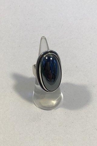 Georg Jensen Sterling Sølv Ring No 46E Hæmatit - Danam Antik