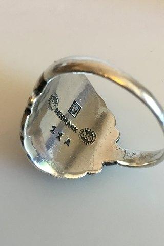 Georg Jensen Sterling Sølv Ring med Ravfarvet sten No 11A - Danam Antik