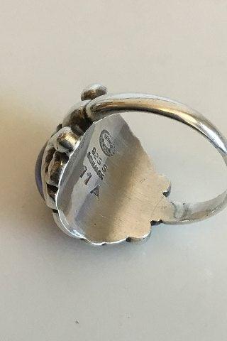 Georg Jensen Sterling Sølv Ring med Blå sten No 11 A - Danam Antik