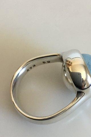 Georg Jensen Sterling Sølv Sphere Ring No 473 med Lys sten - Danam Antik