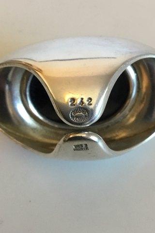 Georg Jensen Sterling Sølv Ring designet af Henning Koppel med Sort Sten No 242 - Danam Antik