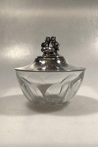 Georg Jensen Sterling Sølvlåg og Baccarat Krystal Confiture Glas No 482 - Danam Antik