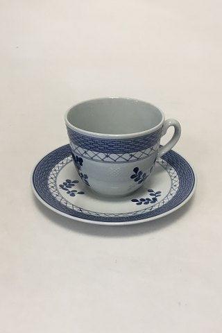 Royal Copenhagen Blå Tranquebar Stor kaffekop og underkop No 991 - Danam Antik