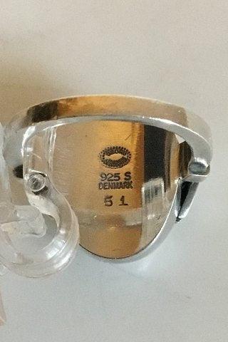 Georg Jensen Sterling Sølv Ring med Sølvsten No 51 - Danam Antik