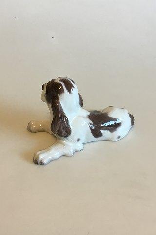 Lyngby Figur af liggende Cocker Spaniel No 01 - Danam Antik