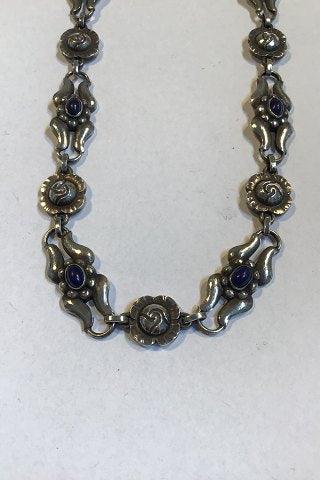 Georg Jensen Sterling Sølv Halskæde med Lapis Lazuli No 10 - Danam Antik