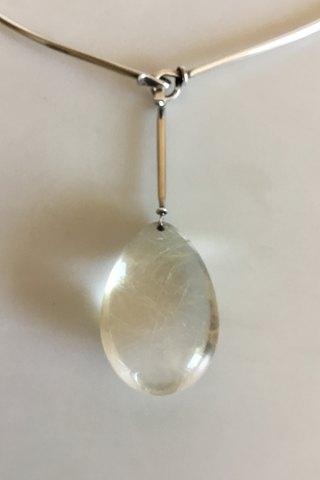 Georg Jensen Sterling Sølv Sæt bestående af halsring No 114 med vedhæng af Rutil Quartz No 131 - Danam Antik