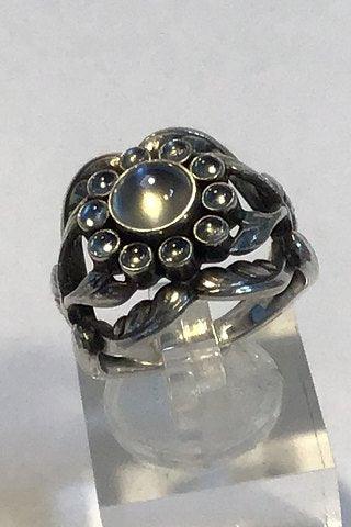 Georg Jensen Sterling Sølv Ring No 10 Månesten - Danam Antik