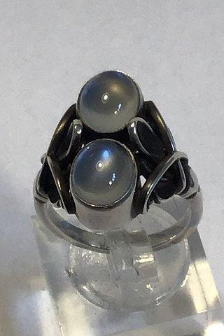 Georg Jensen Sterling Sølv Ring No 48 Månesten - Danam Antik