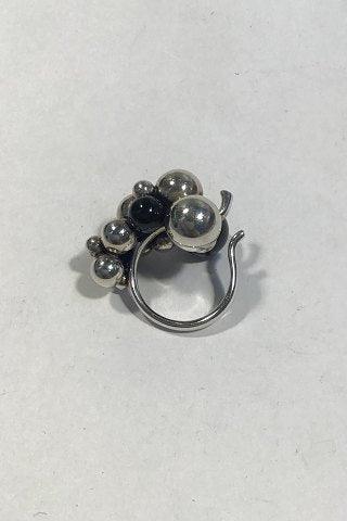 Georg Jensen Sterling Sølv Ring Moonlight Grapes Onyx, Stor - Danam Antik