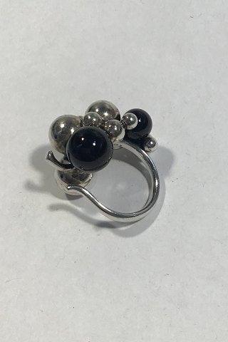 Georg Jensen Sterling Sølv Ring Moonlight Grapes Onyx, Stor - Danam Antik