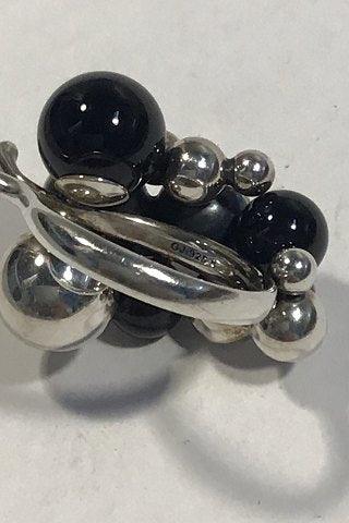 Georg Jensen Sterling Sølv Ring Moonlight Grapes Onyx, Stor - Danam Antik