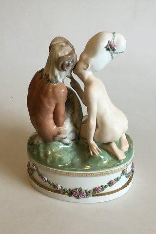 Royal Copenhagen Gerhard Henning Overglasur figur Faun og Nymfe No 1119 - Danam Antik