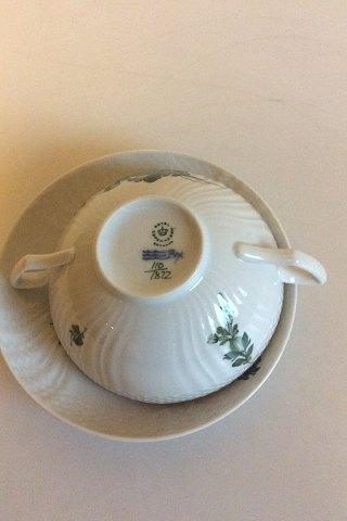 Royal Copenhagen Grøn Blomst Svejfet Bouillon Kop med hanke No 1872 - Danam Antik