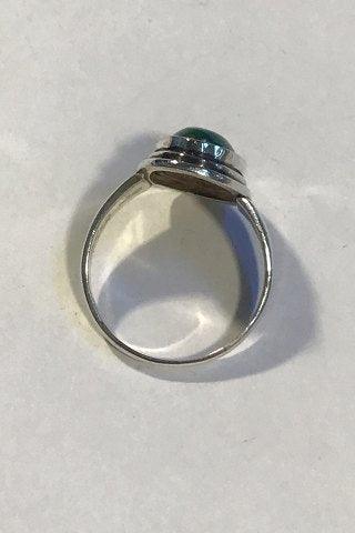 Georg Jensen Sterling Sølv Ring No 47 med grøn Agat - Danam Antik