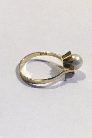 Bernhard Hertz 14K Guld Ring med Perle - Danam Antik