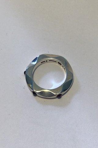 Georg Jensen Sterling Sølv Mirror Ring No 261 Ametyst - Danam Antik