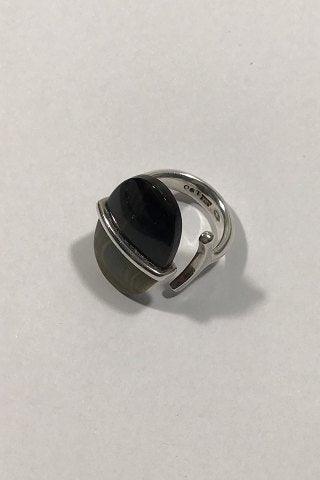 Georg Jensen Sterling Sølv Torun Ring No 190 Tigerøje - Danam Antik