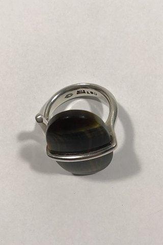 Georg Jensen Sterling Sølv Torun Ring No 190 Tigerøje - Danam Antik