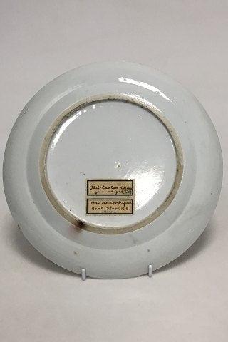 Kinesisk canton porcelæn (gold & green) tallerken. - Danam Antik