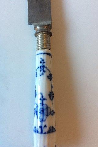 6 Royal Copenhagen Musselmalet Riflet. Knive med skaft af porcelæn. - Danam Antik