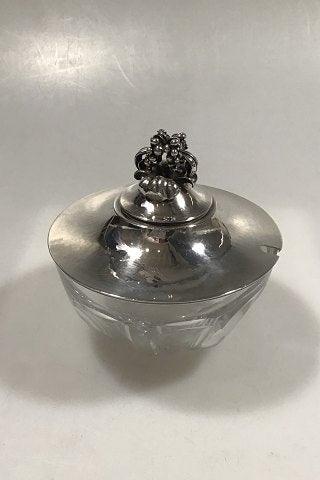 Georg Jensen Sterling Sølvlåg og Baccarat Krystal Confiture Glas No 482 - Danam Antik