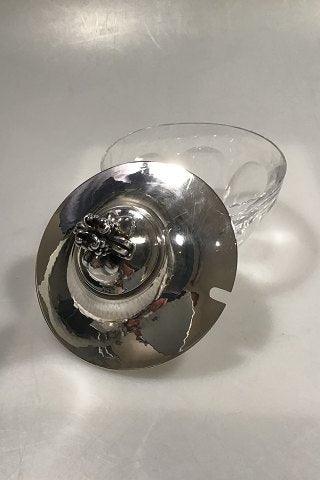 Georg Jensen Sterling Sølvlåg og Baccarat Krystal Confiture Glas No 482 - Danam Antik