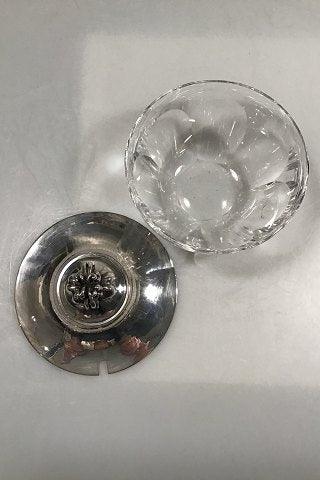 Georg Jensen Sterling Sølvlåg og Baccarat Krystal Confiture Glas No 482 - Danam Antik