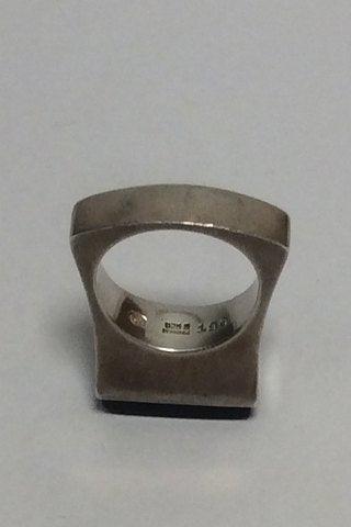 Georg Jensen Sterling Sølv Moderne Ring no 180 med sten. - Danam Antik