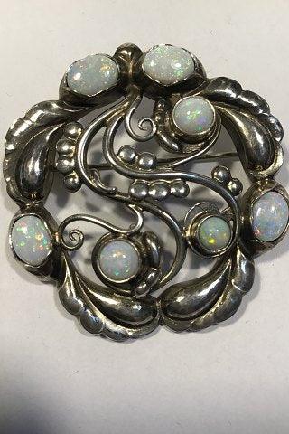 Georg Jensen Sterling Sølv Broche No 159 Opal - Danam Antik