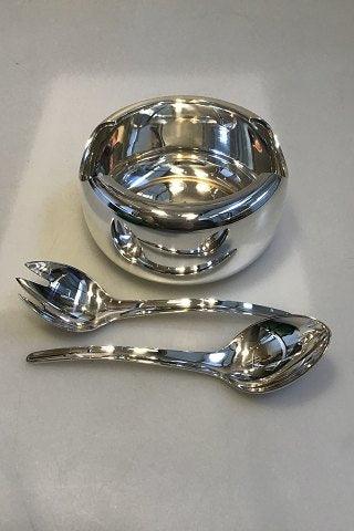 Georg Jensen Magnus Stephensen Sterling Sølv Salatskål med salatsæt no 994 - Danam Antik