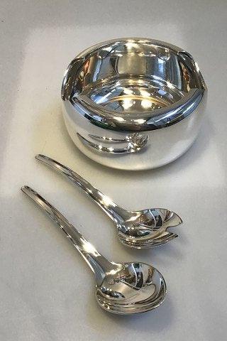 Georg Jensen Magnus Stephensen Sterling Sølv Salatskål med salatsæt no 994 - Danam Antik