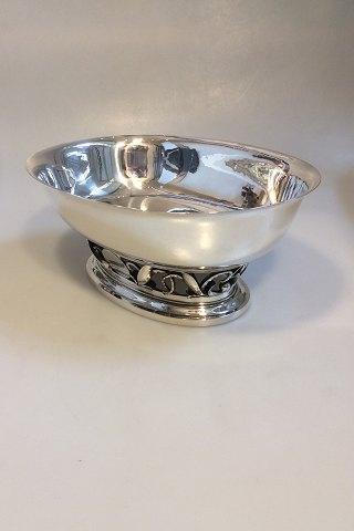 Stor Georg Jensen Sterling Sølv Oval Skål Unika - Danam Antik