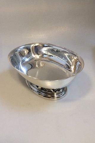 Stor Georg Jensen Sterling Sølv Oval Skål Unika - Danam Antik