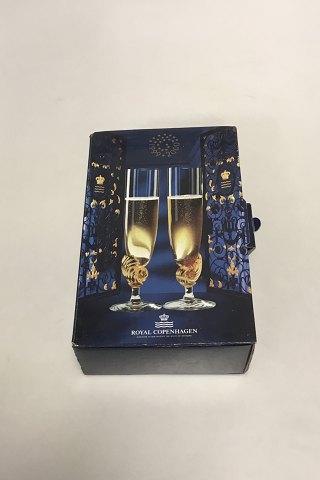 Royal popular Copenhagen pair of Neptune millennium champagne glasses