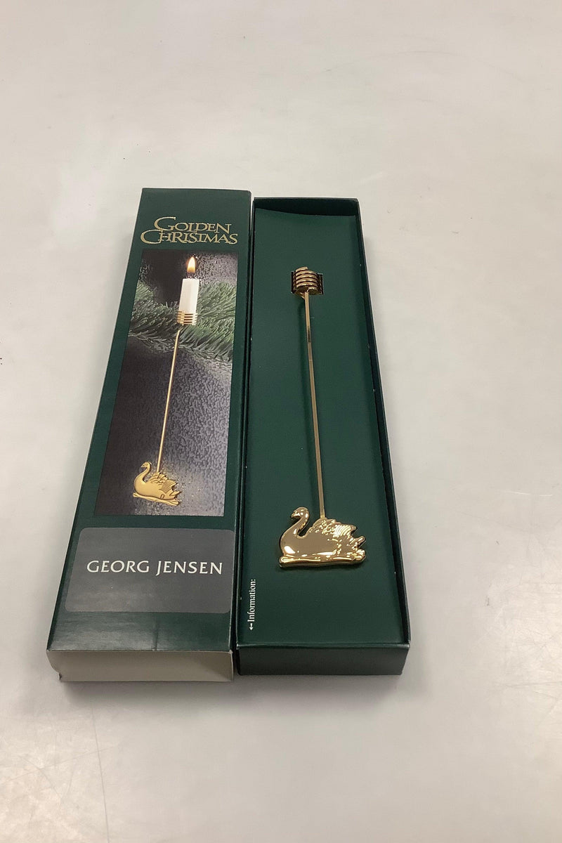 Georg Jensen Golden Christmas Lyseholder - Svane 2000 - Danam Antik