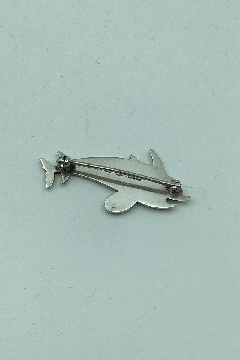 Georg Jensen Sterling Sølv Broche No 317 Delfin - Danam Antik