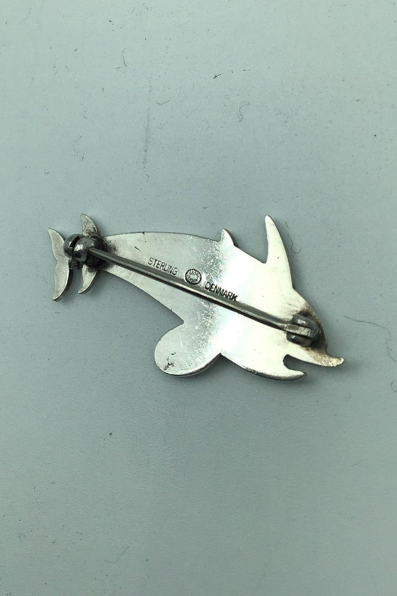 Georg Jensen Sterling Sølv Broche No 317 Delfin - Danam Antik