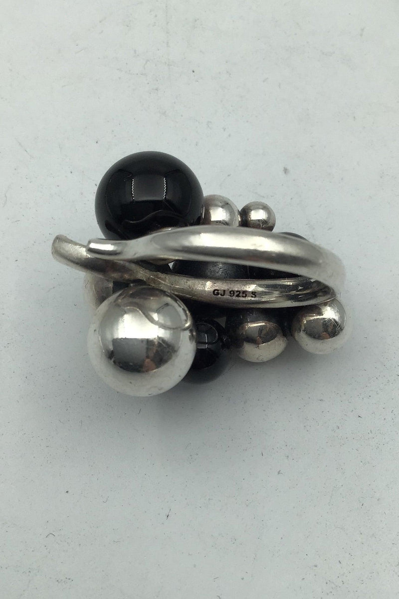 Georg Jensen Sterling Sølv Onyx Moonlight Grape Ring - Danam Antik