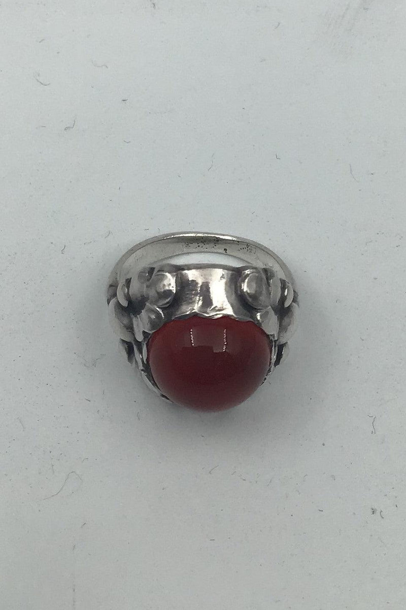 Georg Jensen Sterling Sølv Ring No. 11A Karneol (1930-1945) - Danam Antik