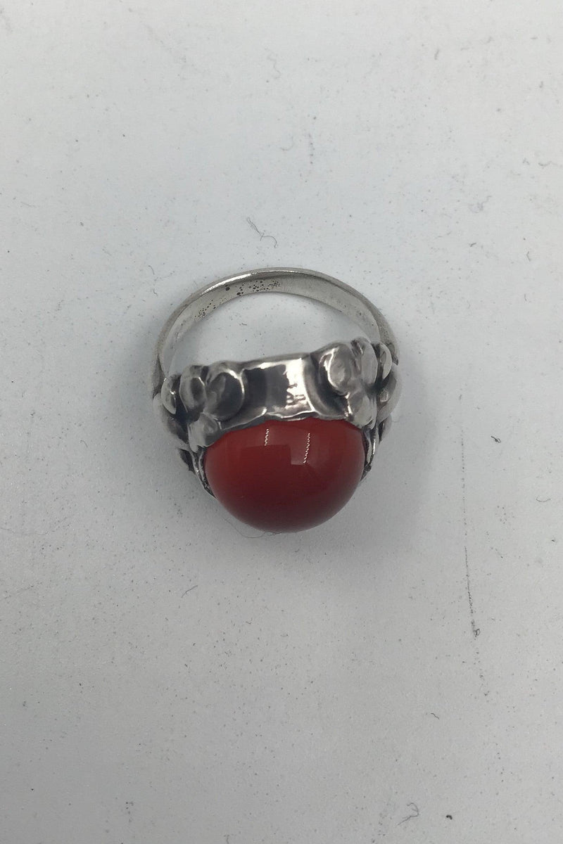 Georg Jensen Sterling Sølv Ring No. 11A Karneol (1930-1945) - Danam Antik