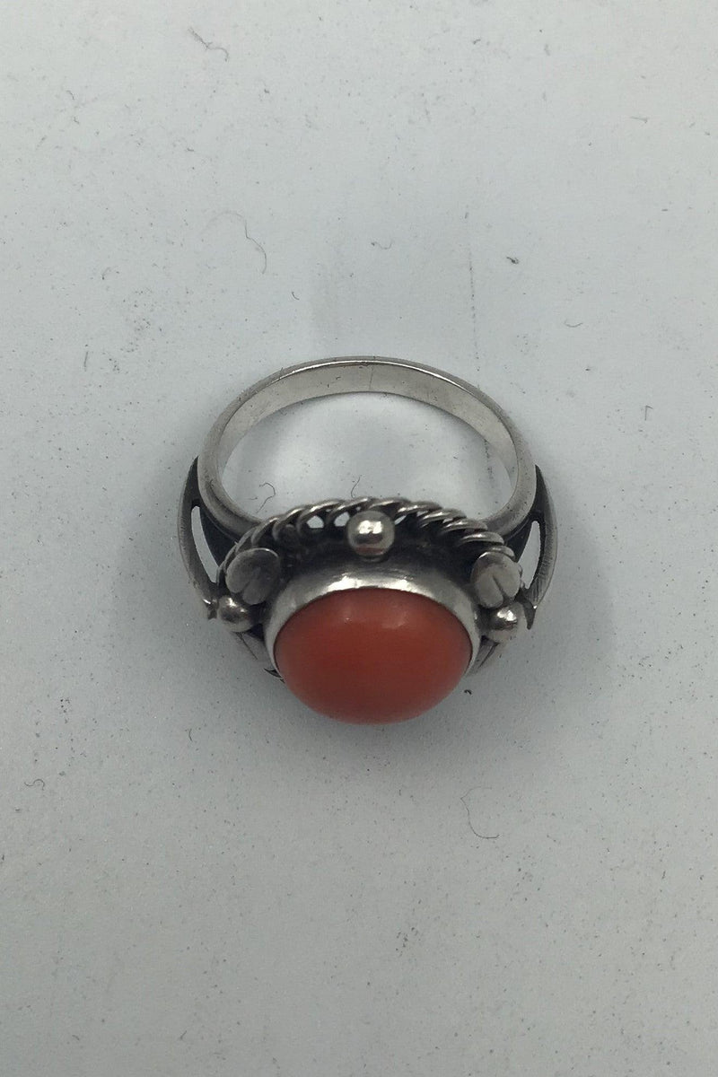 Georg Jensen Sterling Sølv Ring No. 1 Koral (1930-1945) - Danam Antik