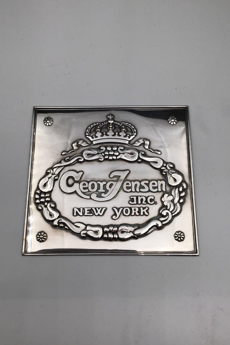 Georg Jensen Inc. New York Forsølvet Forhandler Plaquette - Danam Antik