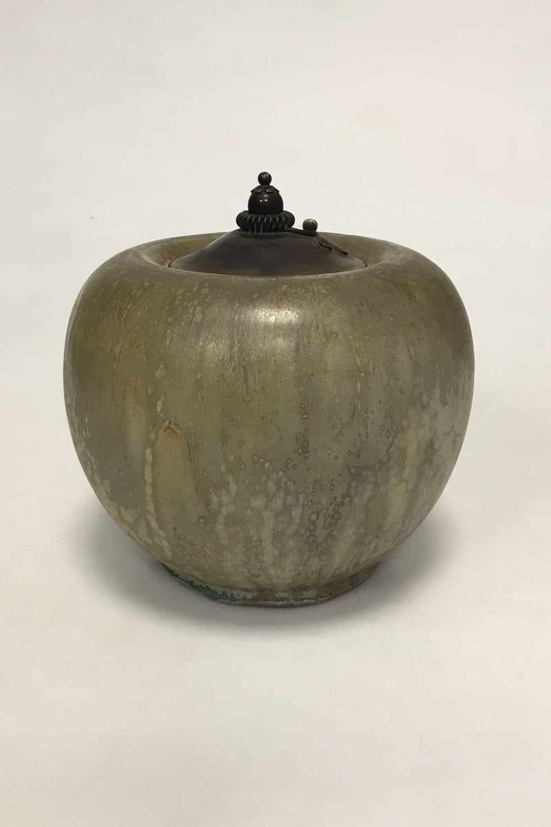 Royal Copenhagen Patrick Nordstrøm Vase med Bronze låg fra 23 Februar 1919 - Danam Antik