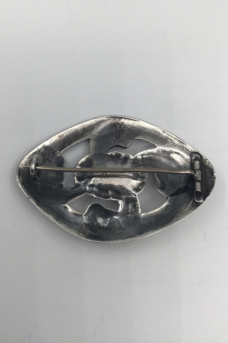 Tidlig Georg Jensen Sølv Broche No 11, Rav (1904-08) - Danam Antik