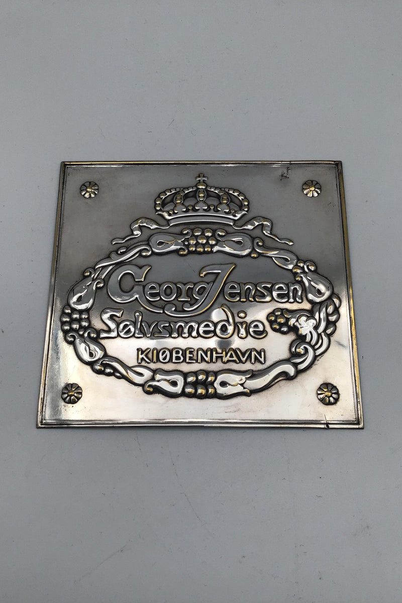 Georg Jensen Forsølvet Forhandler Plaquette - Danam Antik