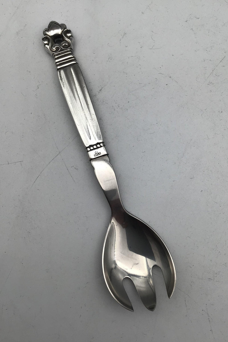 Georg Jensen Sterling Sølv/Stål Konge Salatgaffel No. 134B - Danam Antik