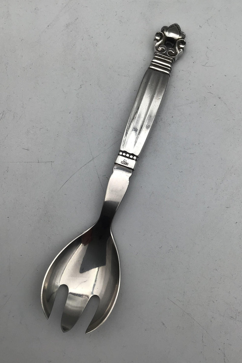 Georg Jensen Sterling Sølv/Stål Konge Salatgaffel No. 134B - Danam Antik